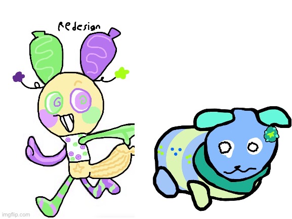 Redesigns! :D (yessss i know squirm’s outlines are bad) | image tagged in blank white template | made w/ Imgflip meme maker