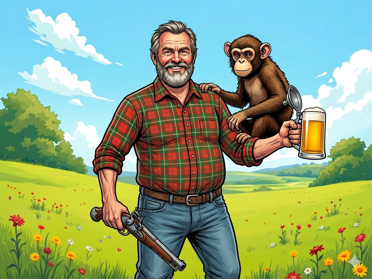 MAN BEER MONKEY Blank Meme Template