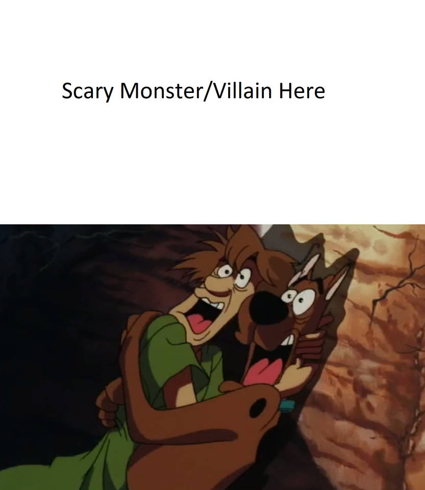 Who Scares Scooby And Shaggy Blank Meme Template