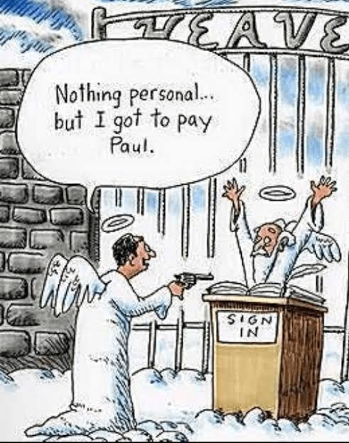 Robbing Peter to pay Paul Blank Meme Template