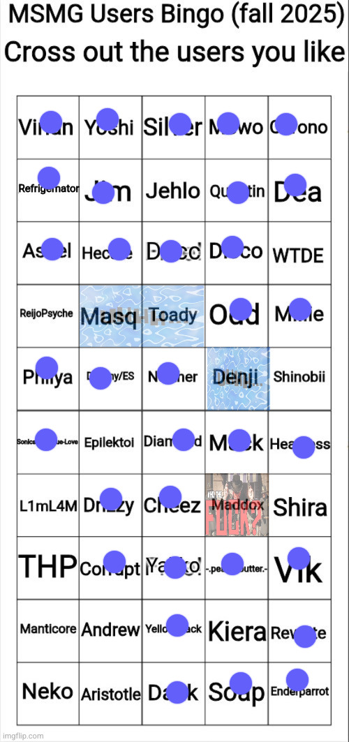 ts seriously needs to be updated | image tagged in msmg users bingo fall 2025 | made w/ Imgflip meme maker