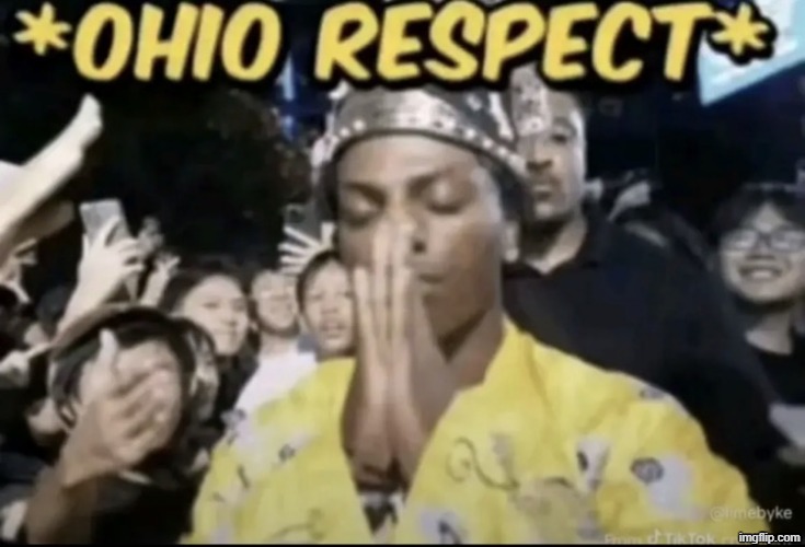 Ohio respect | image tagged in ohio respect | made w/ Imgflip meme maker