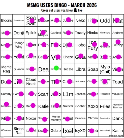 if i remember shit wrong then my apologies | & | image tagged in msmg users bingo march 2026 | made w/ Imgflip meme maker