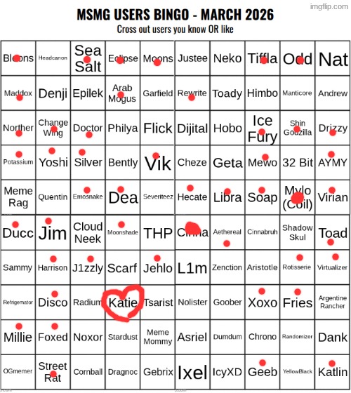 yall cool ig | image tagged in msmg users bingo march 2026 | made w/ Imgflip meme maker