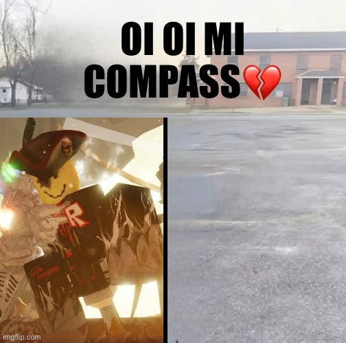 Gasharpoon loves his compass | OI OI MI COMPASS💔 | image tagged in blank sybau maker | made w/ Imgflip meme maker