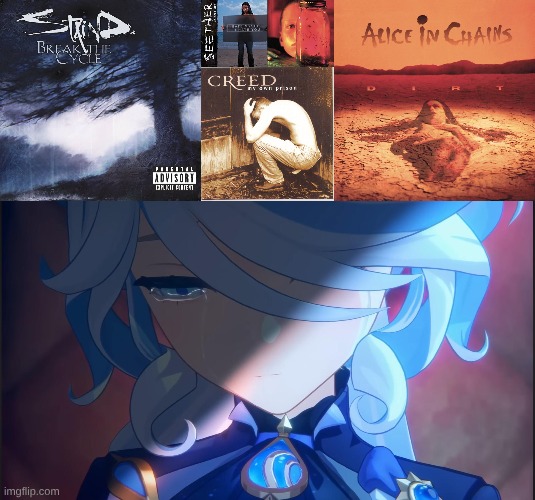 The Songs I Forever Associate with Lady Furina | image tagged in memes,genshin impact,video games,music,rock music | made w/ Imgflip meme maker