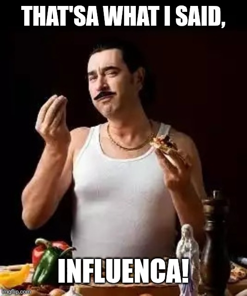 Italian guy | THAT'SA WHAT I SAID, INFLUENCA! | image tagged in italian guy | made w/ Imgflip meme maker