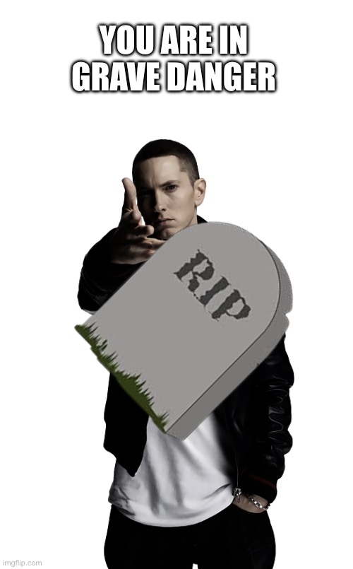 Told you | YOU ARE IN GRAVE DANGER | image tagged in eminem throw | made w/ Imgflip meme maker