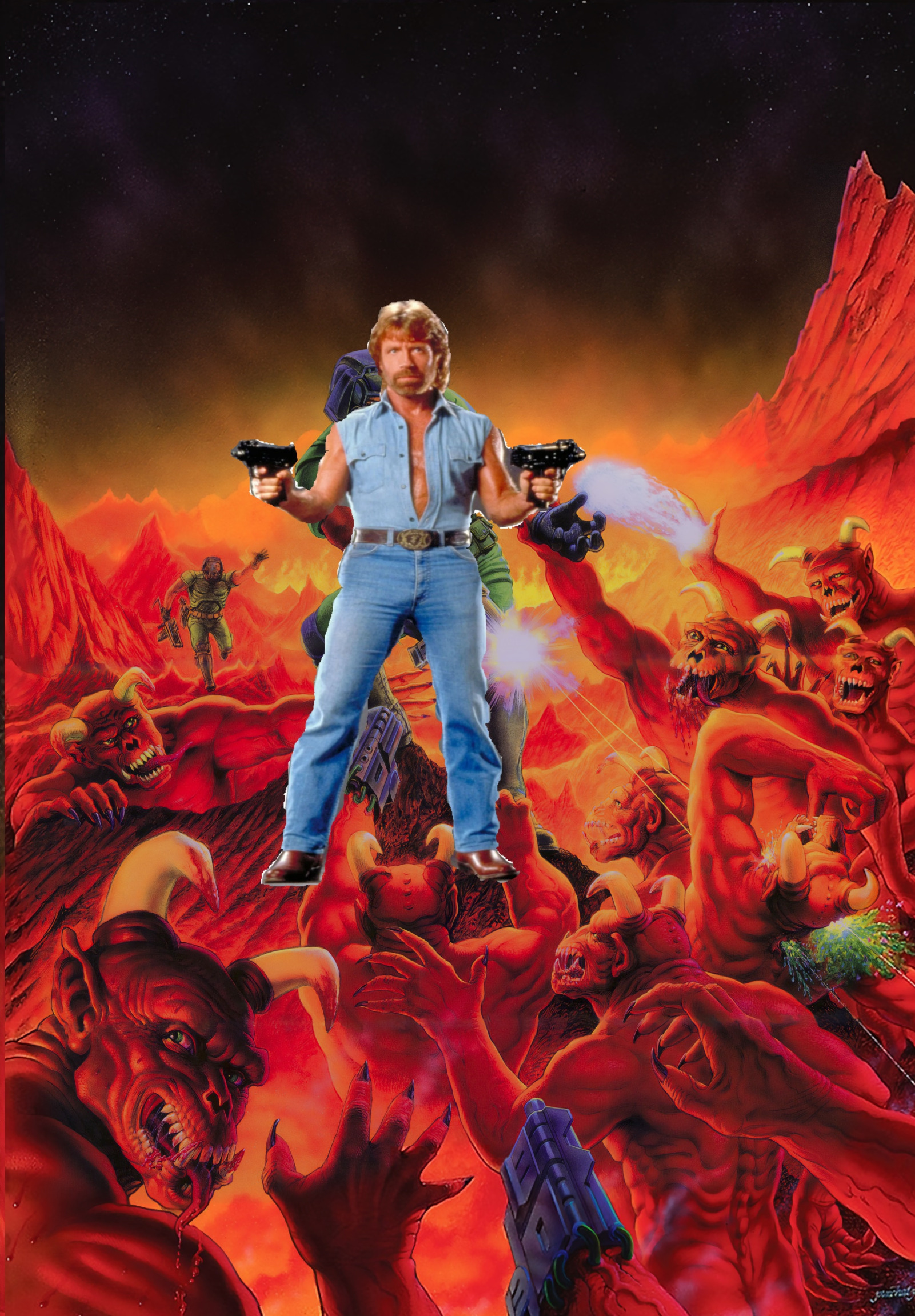 chuck norris doom Blank Meme Template