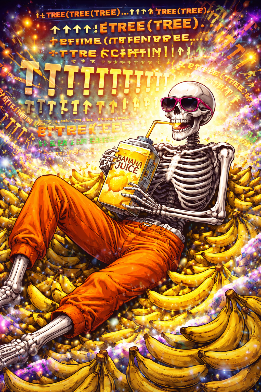 Bananna Juice Skeleton Blank Meme Template