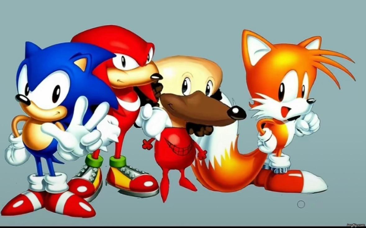 does anyone know who the blue guy from sonic the hedgehog is | made w/ Imgflip meme maker