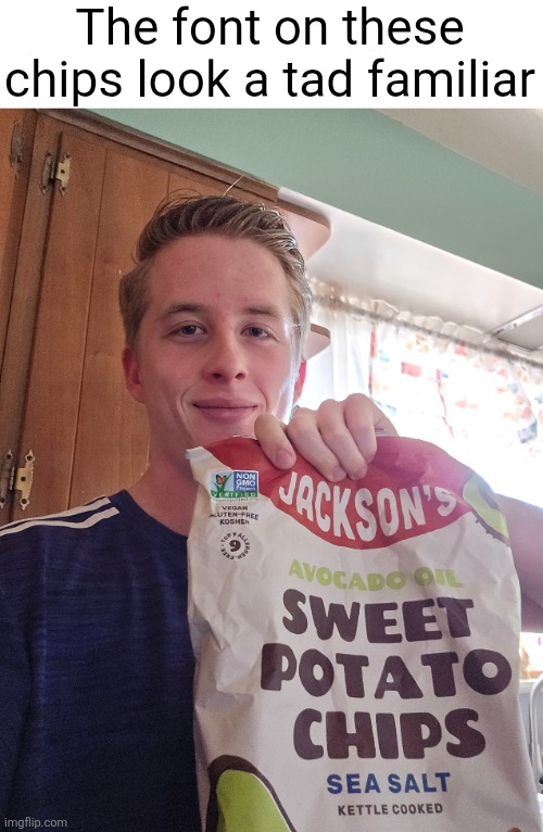 The font on these chips look a tad familiar | image tagged in geometry dash,chips,font,pusab,food,letters | made w/ Imgflip meme maker