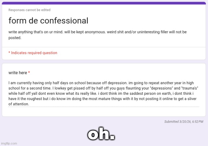 oh. | made w/ Imgflip meme maker