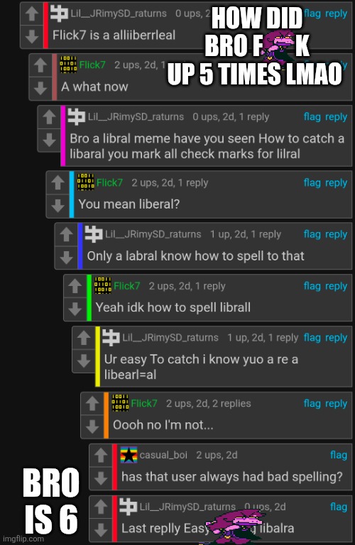 HOW DID BRO F       K UP 5 TIMES LMAO BRO IS 6 | made w/ Imgflip meme maker