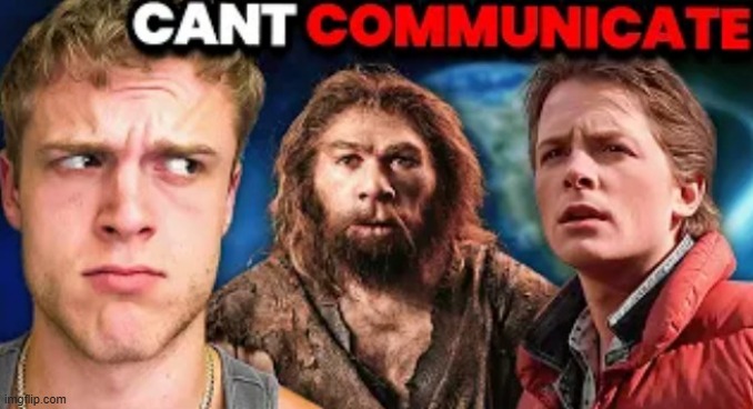 this guys thumbnails are meme template gold mines | image tagged in cant communicate | made w/ Imgflip meme maker