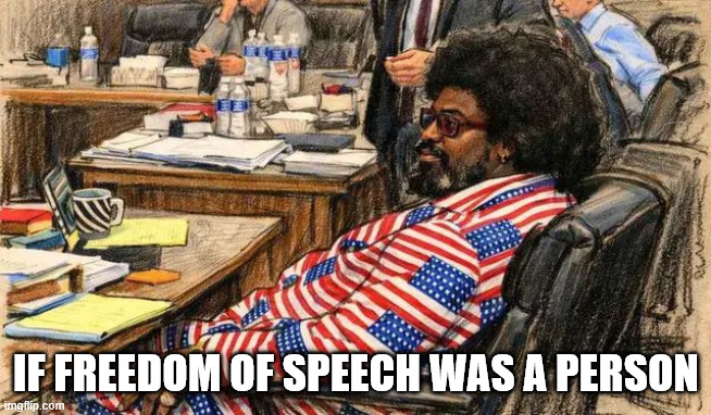 Afroman Court Sketch | If freedom of speech was a person | image tagged in afroman court sketch | made w/ Imgflip meme maker