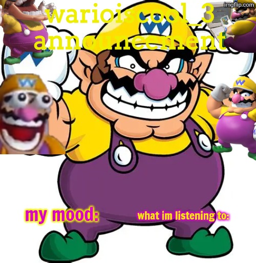 High Quality warioiscool_3 announcement temp Blank Meme Template