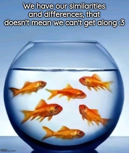 We have our similarities and differences, that doesn't mean we can't get along :3 | made w/ Imgflip meme maker