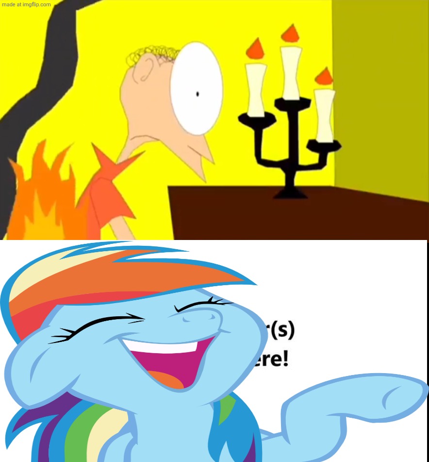 Rainbow dash laughs at Matthew's clothes on fire?!? | image tagged in who laughs at matthew's clothes on fire,deviantart,hasbro,mlp,mlp fim,deviantart week | made w/ Imgflip meme maker