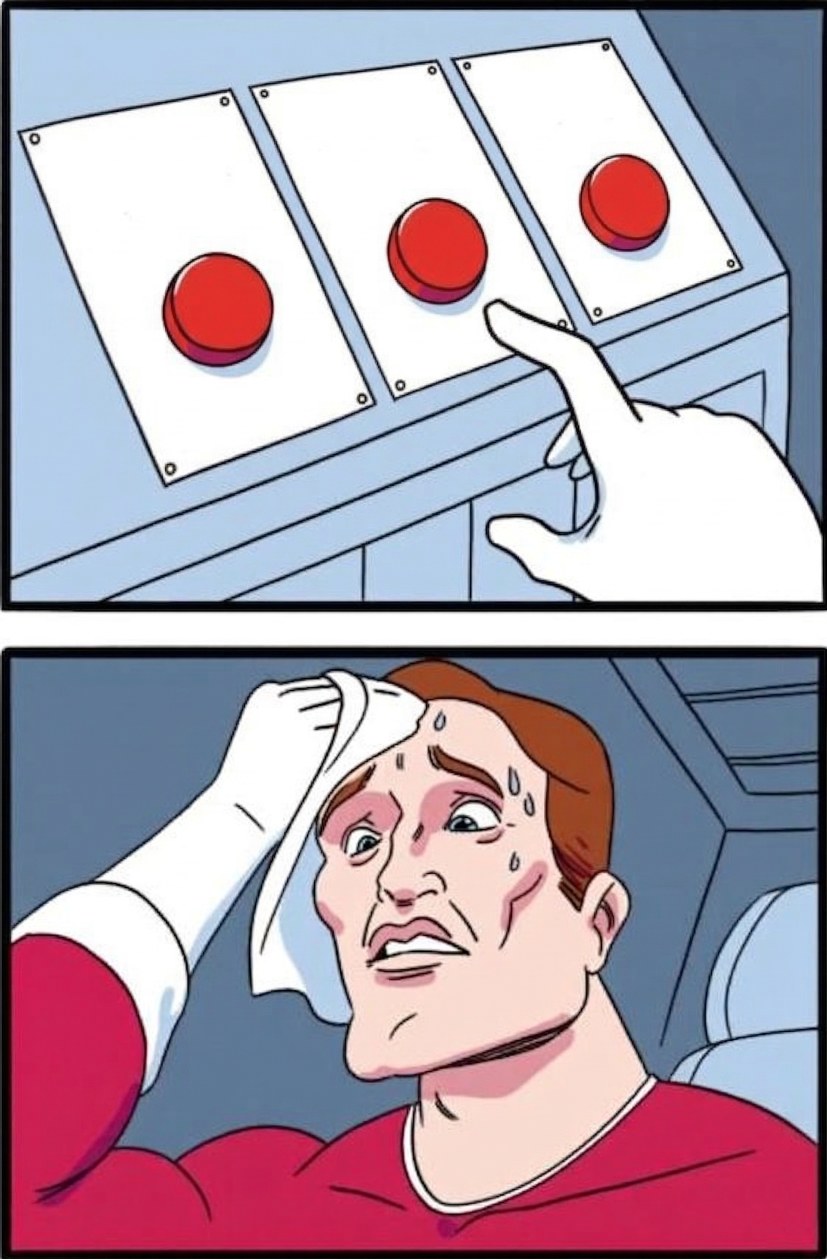 Three Buttons Blank Meme Template