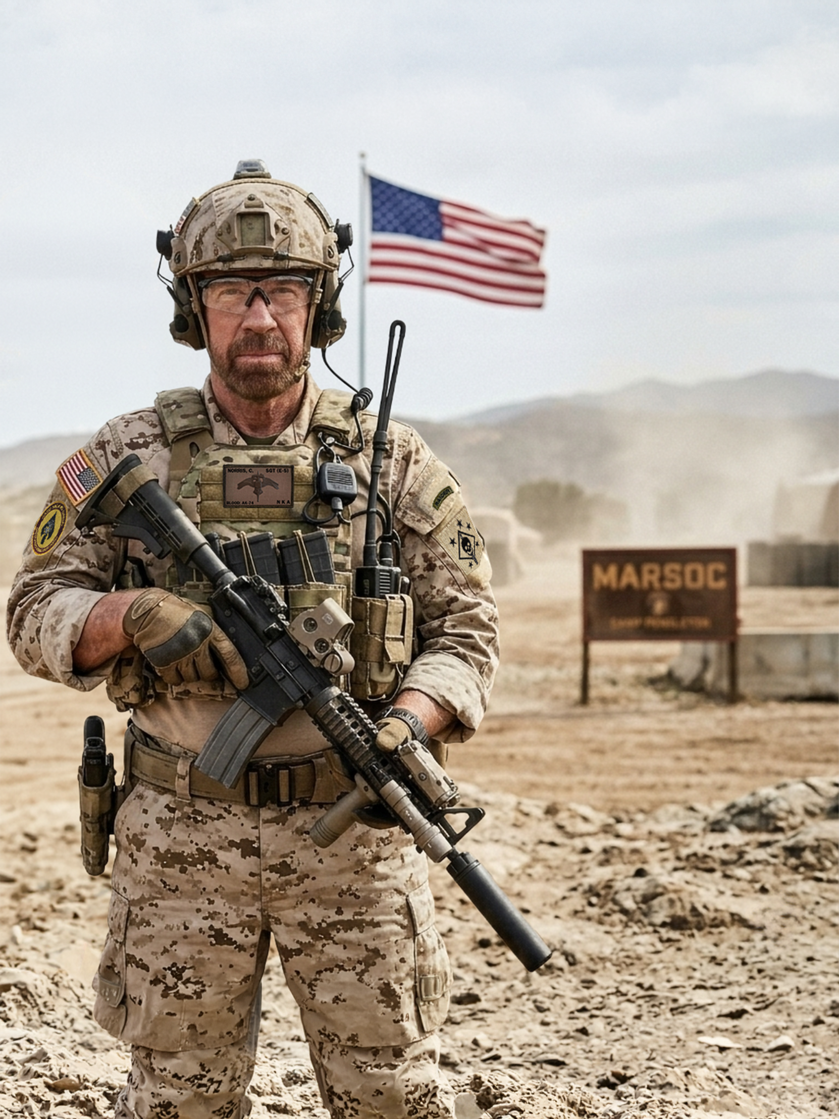 Chuck Norris USMC MARSOC RAIDER Blank Meme Template