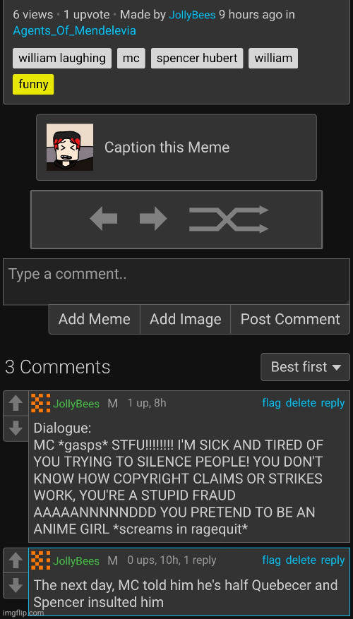 Unmarked it since it was from a comment -OakleyMendelevia | image tagged in comments | made w/ Imgflip meme maker