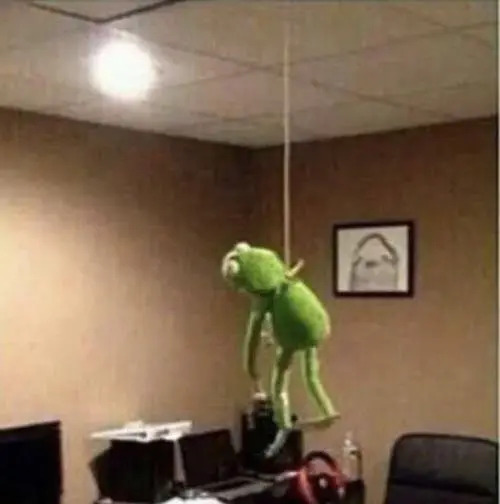 Hanging Kermit Blank Meme Template