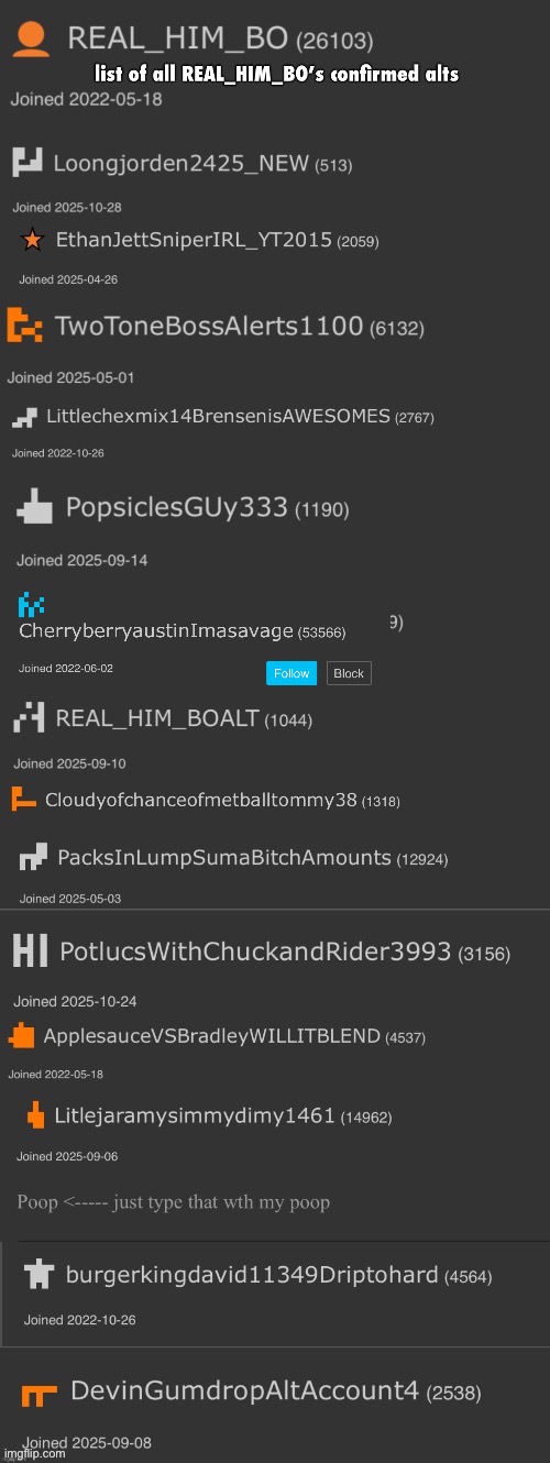 use when Real Him Bo alts are online | image tagged in use when real him bo alts are online | made w/ Imgflip meme maker