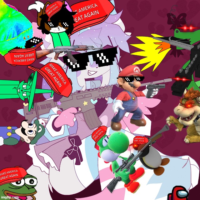 Make America Great Again Gunners | image tagged in sashley with a gun,memes,sashley,make america great again,guns | made w/ Imgflip meme maker