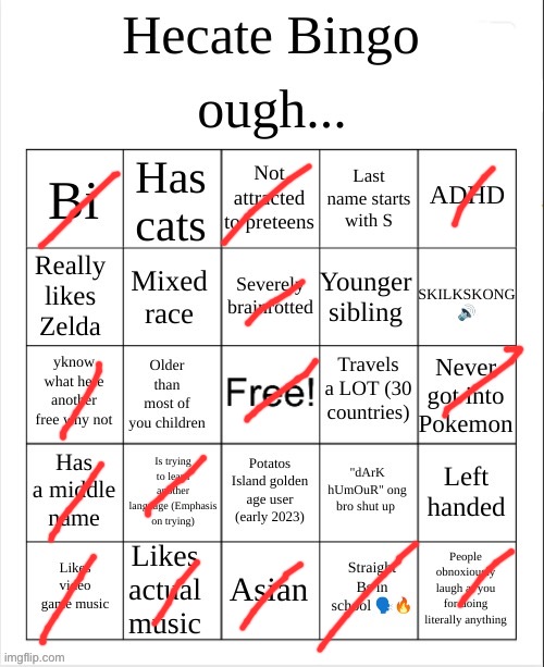 Hecate Bingo | image tagged in hecate bingo | made w/ Imgflip meme maker