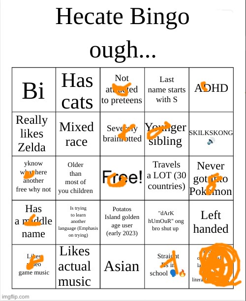 Hecate Bingo | image tagged in hecate bingo | made w/ Imgflip meme maker