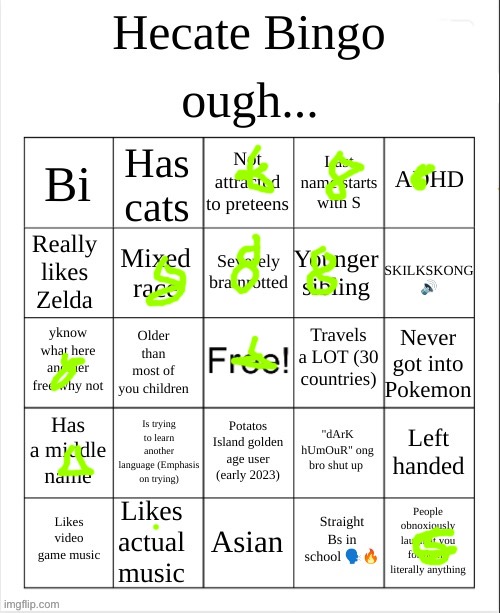 Hecate Bingo | image tagged in hecate bingo | made w/ Imgflip meme maker