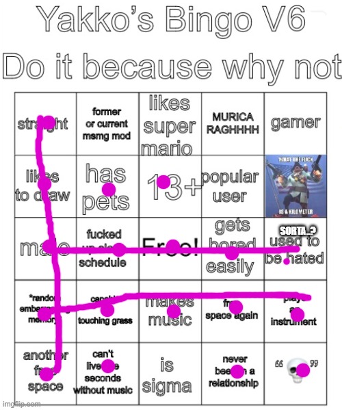 Yakko’s Bingo V6 | Sorta..? | image tagged in yakko s bingo v6 | made w/ Imgflip meme maker