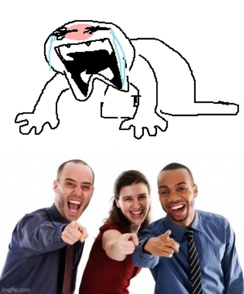 Oh LoOk, PeOpLe ArE LaUgHiNg aT A PoOr GuY cRyInG!!! (SATIRE) | image tagged in pointing and laughing,crying,laughing,funny,satire,deviantart | made w/ Imgflip meme maker