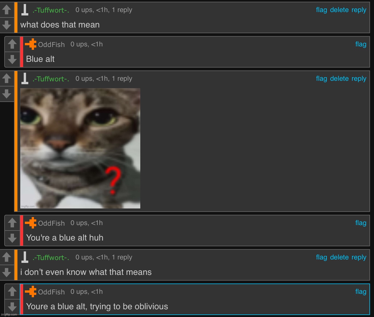 wtf is a blue alt | image tagged in question | made w/ Imgflip meme maker