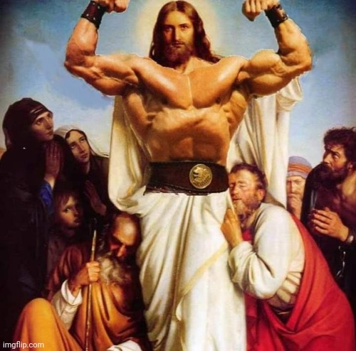 Muscular Jesus Blank Meme Template