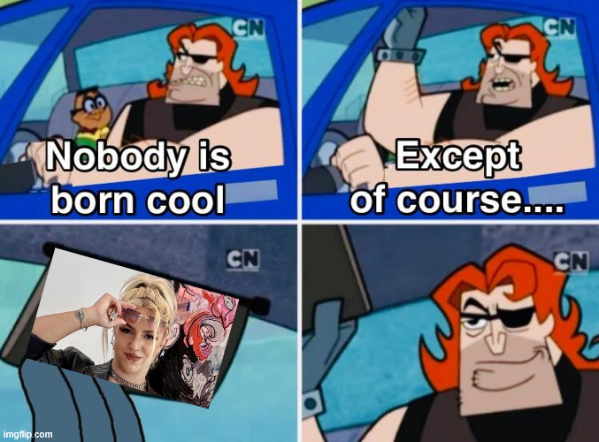 Nobody is born cool | image tagged in nobody is born cool | made w/ Imgflip meme maker