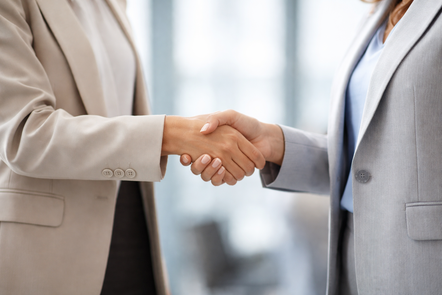 Women handshake Blank Meme Template