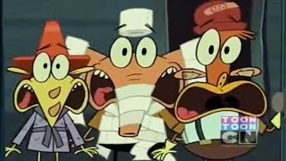 Lazlo, Raj and Clam scared Blank Meme Template