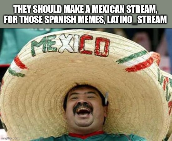 mexican word of the day | They should make a Mexican stream, for those Spanish memes, latino_stream | image tagged in mexican word of the day | made w/ Imgflip meme maker