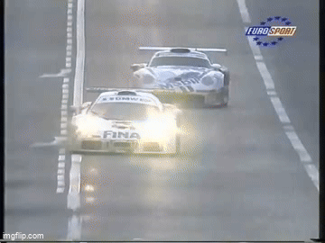McLaren F1 GTR and Porsche 911 GT1 Le Mans | image tagged in gifs,mclaren,le mans,porsche | made w/ Imgflip video-to-gif maker