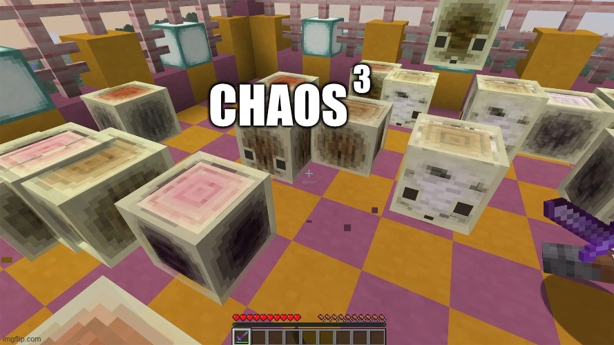 next minecarft drop looks fun | 3; chaos | image tagged in funny,memes,minecraft,fun,update | made w/ Imgflip meme maker