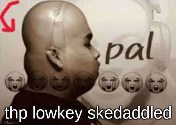fuh he go | thp lowkey skedaddled | image tagged in pal | made w/ Imgflip meme maker