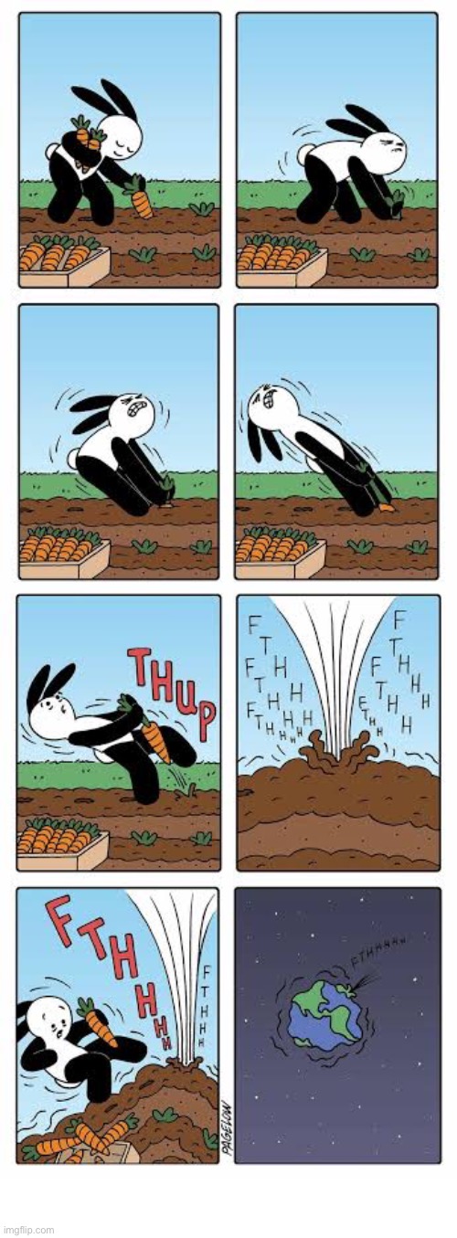 Buni Comics | image tagged in comics,buni comics,gardening,carrots,pulling up,letting the air out | made w/ Imgflip meme maker