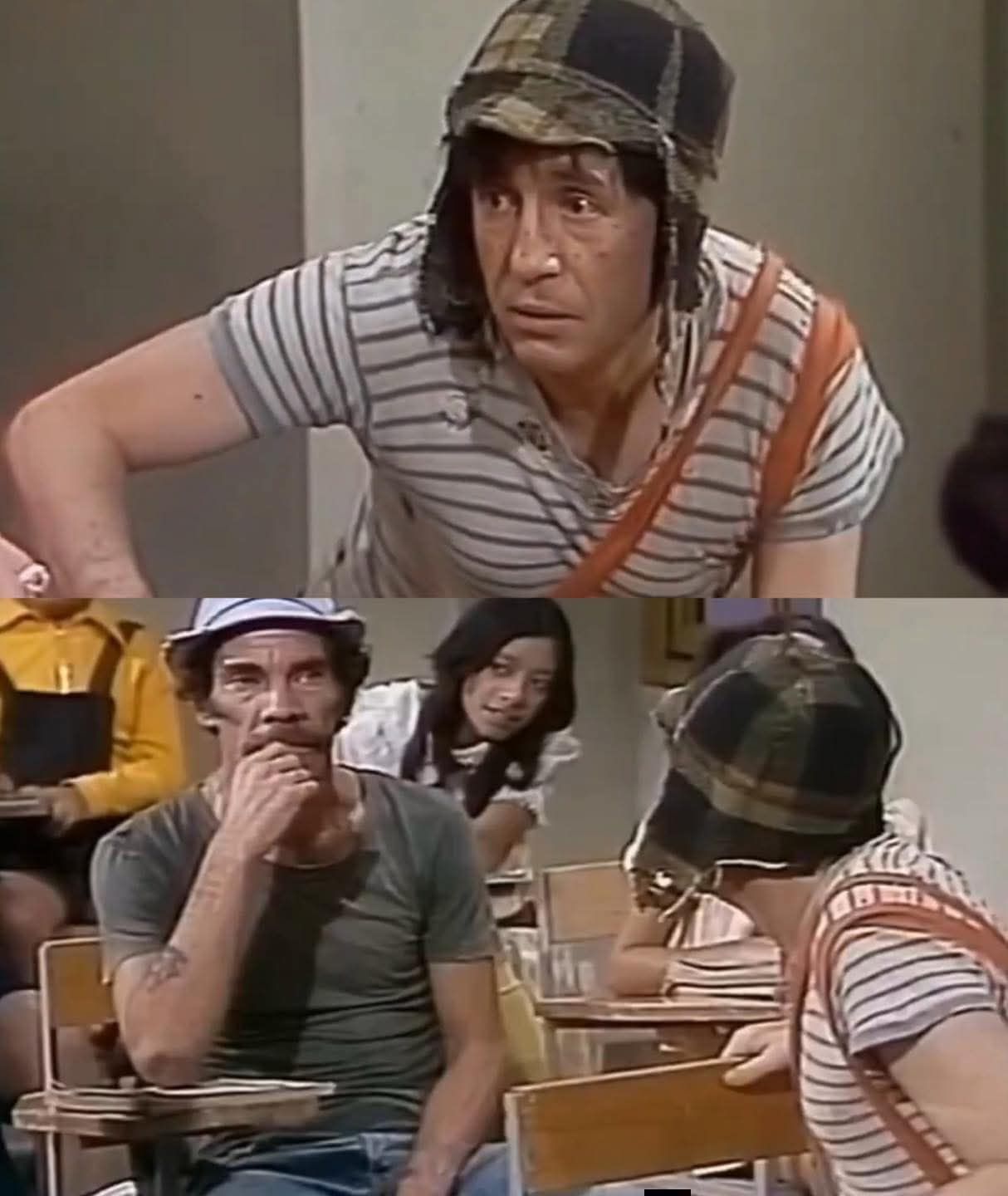 Chavo mirando a Don Ramon Blank Meme Template