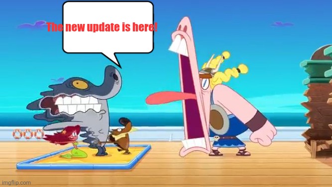 I can remix the memes now | The new update is here! | image tagged in viking screaming at zig marina and sharko | made w/ Imgflip meme maker