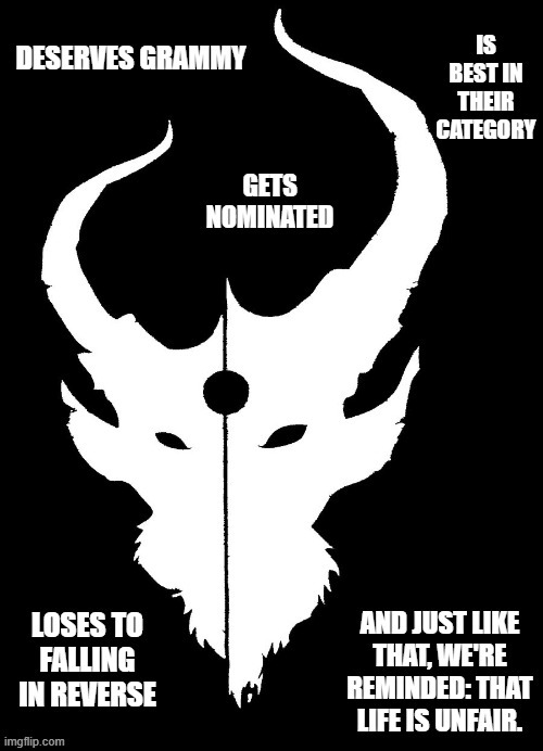 Sad But True. (Although FIR will never win one either.) | image tagged in music,unfair,good vs evil | made w/ Imgflip meme maker