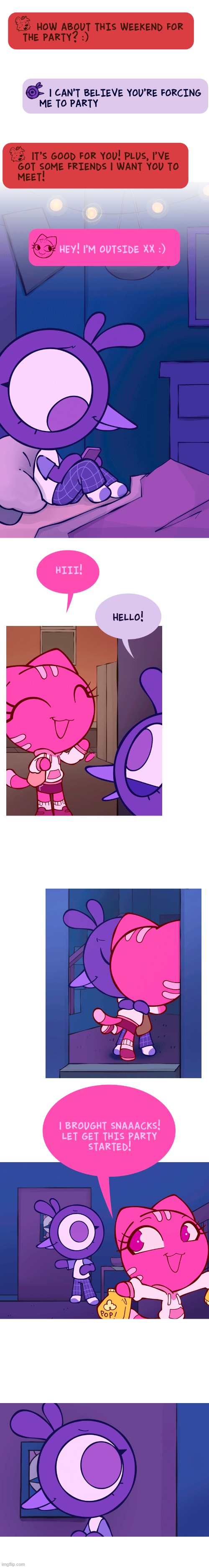 image tagged in bird,hyena,texting,cat,snacks,sleepover | made w/ Imgflip meme maker