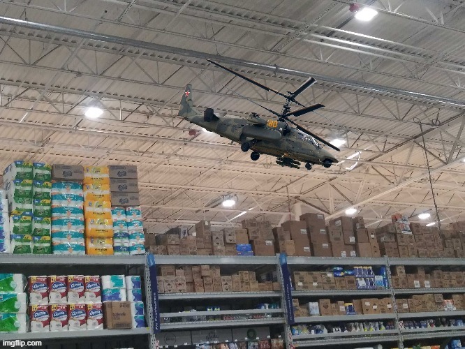 Not even surprising.. | image tagged in attack helicopter,army,store | made w/ Imgflip meme maker