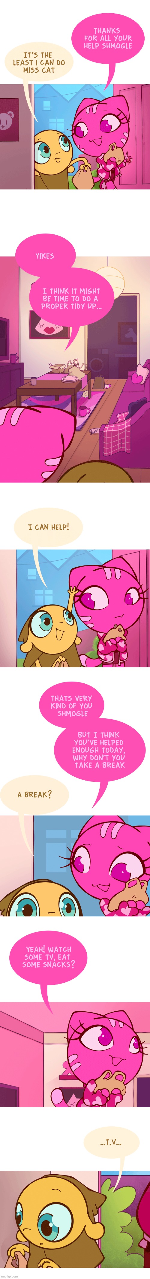 image tagged in cat,henchman,errands,house,cleaning,tv | made w/ Imgflip meme maker